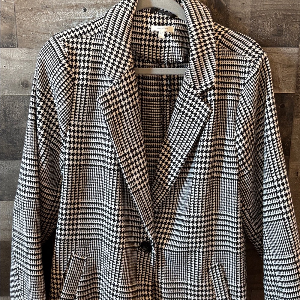 Maurice’s One Button Houndstooth Long Blazer - Picture 8 of 9
